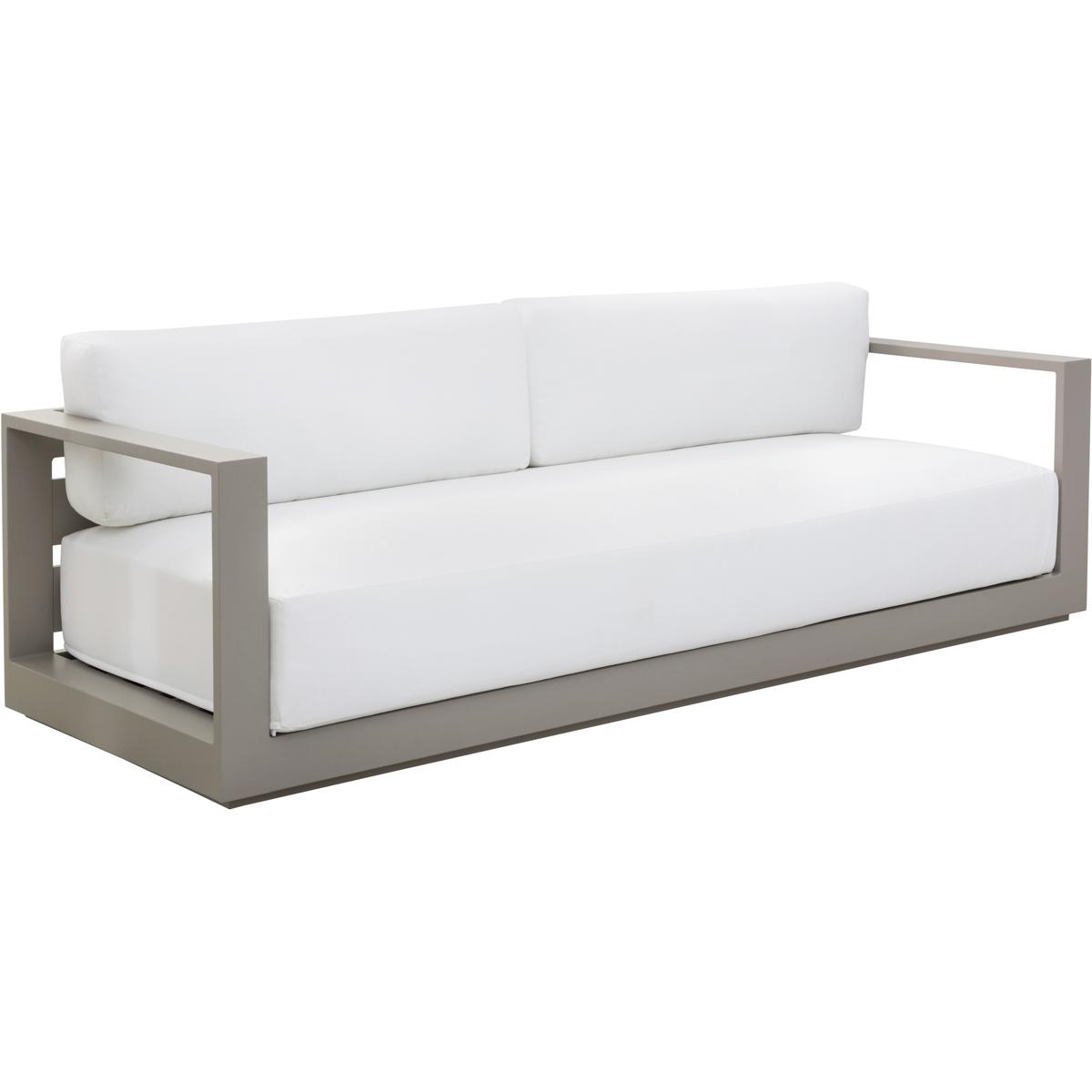 Fannie French Country Cream Performance Curved Sofa - 98"